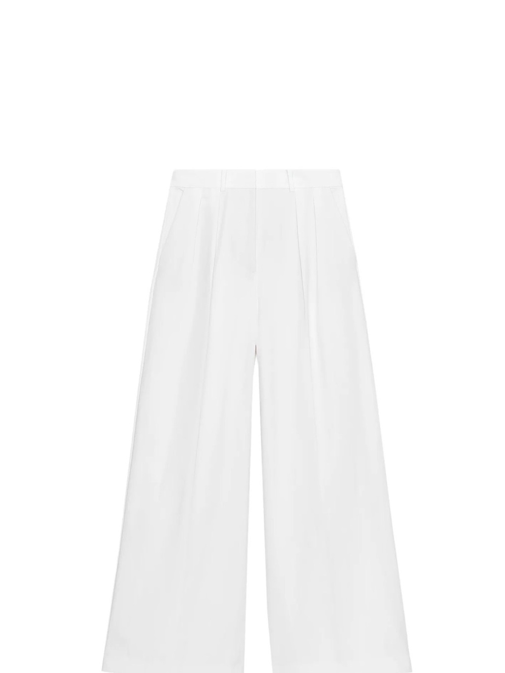 NWT- Zara Wide-Leg High-Rise White Trousers